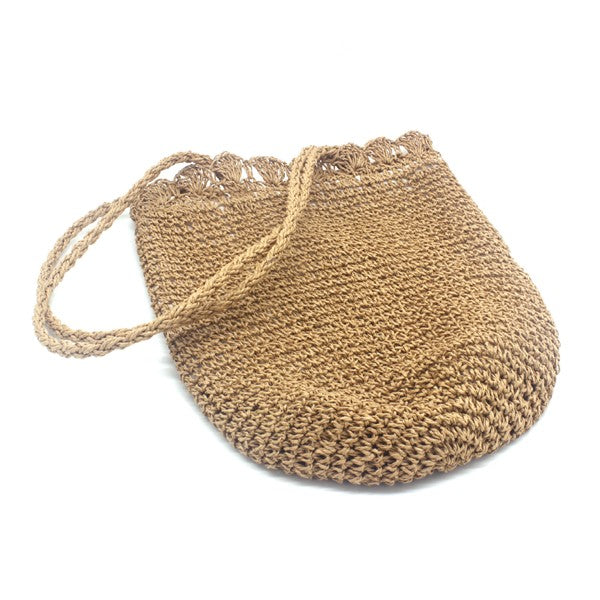 STRAW BUCKET BEACH BAG