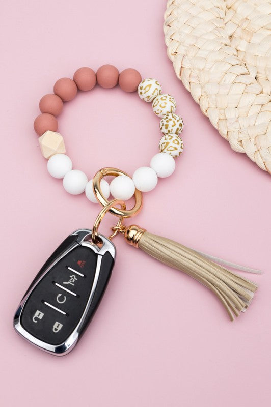 Silicone Gold Leo Key Ring Bracelet