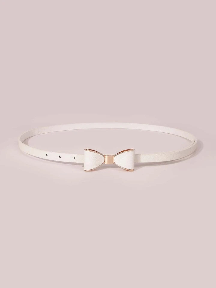 Bow Design Buckle Skinny Belt