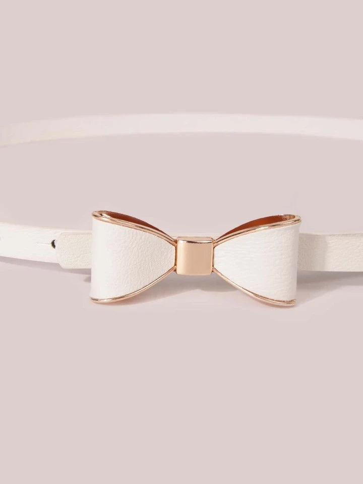 Bow Design Buckle Skinny Belt