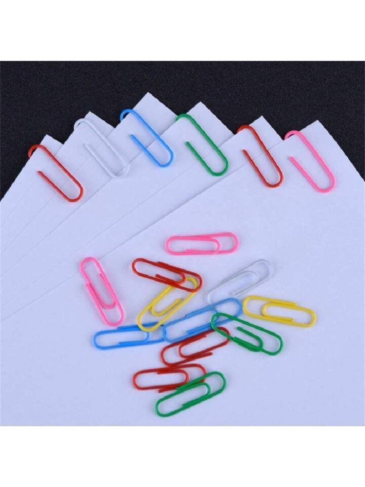 200pcs Assorted Color Paper Clips In Jar