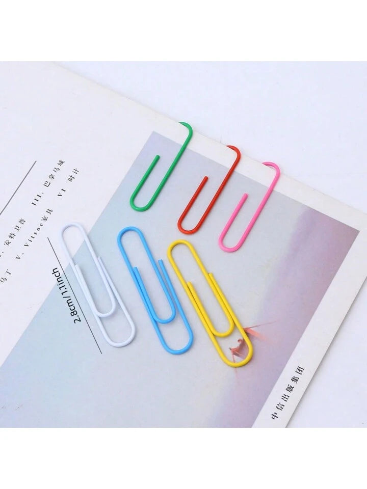 200pcs Assorted Color Paper Clips In Jar