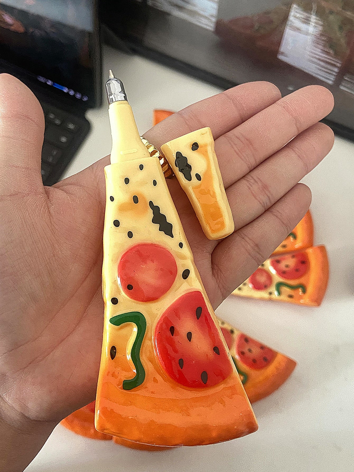 1pc Pizza Design Gel Pen, Creative Food Design Gel Rollerball Pen For Writing