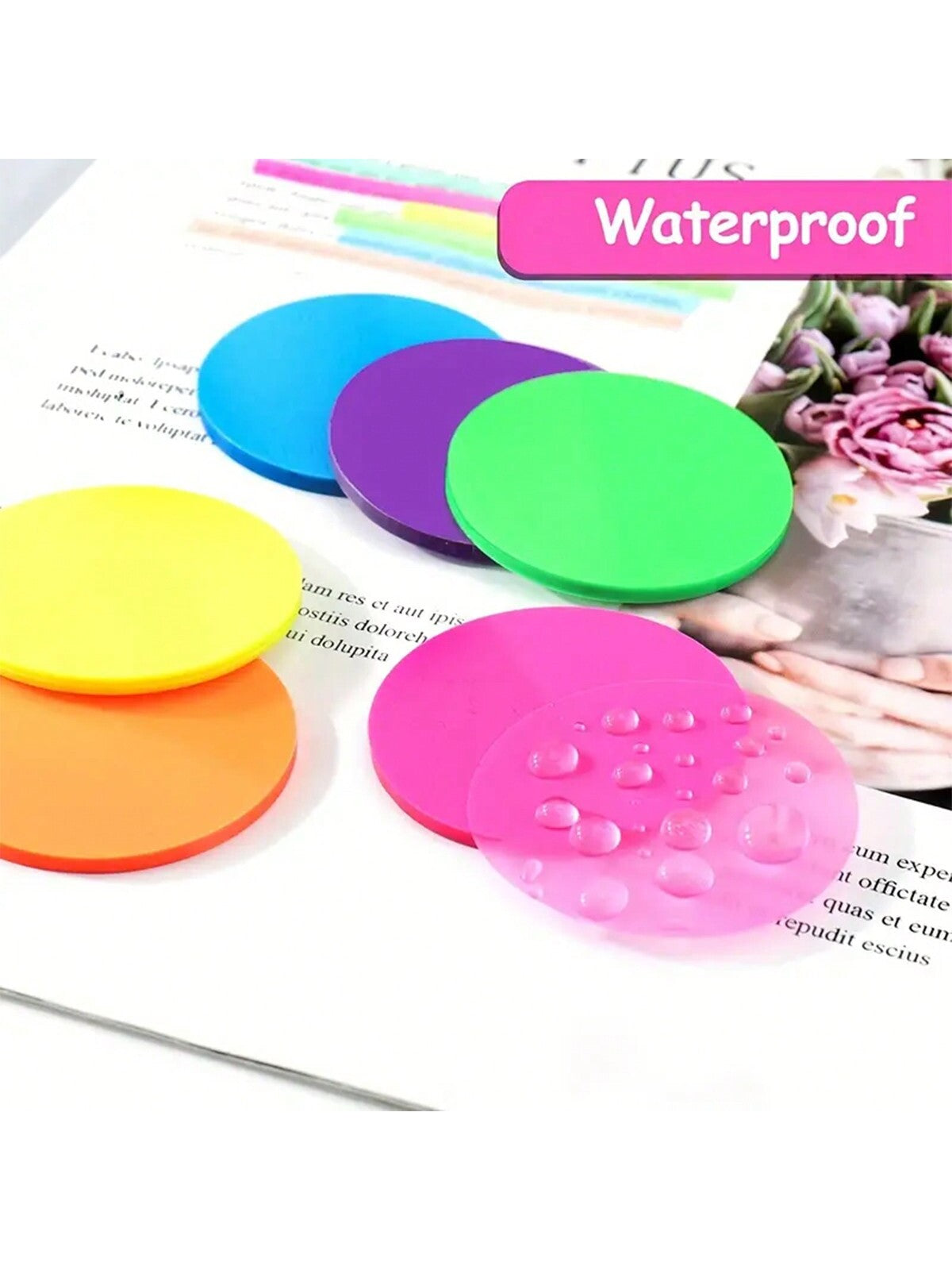 160pcs 8 Colors Round Transparent Sticky Notes For Writing, Cute Semi-transparent Bookmarks, Indexed Tabs, Diary Labels, Textbook Labels, Study & Office Supplies