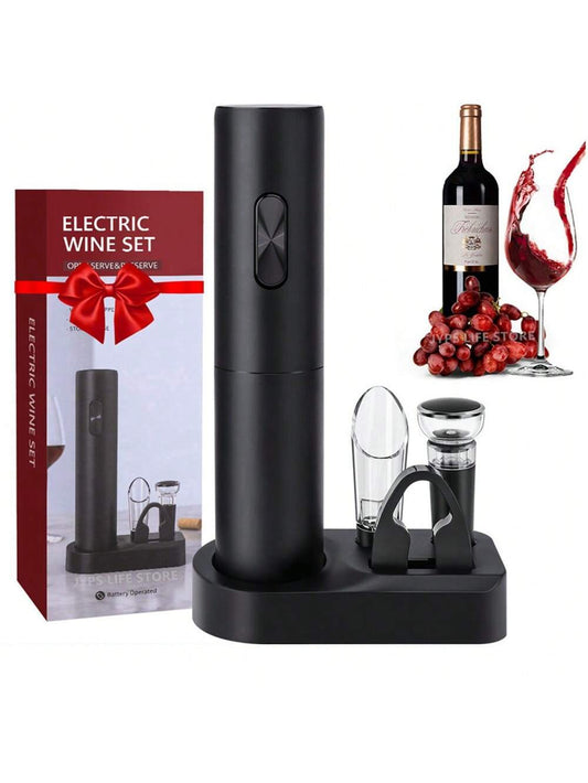 Automatic Electric Wine Opener Set with Foil Cutter - Perfect for Parties and Wine Lovers - Kitchen Accessories Gift