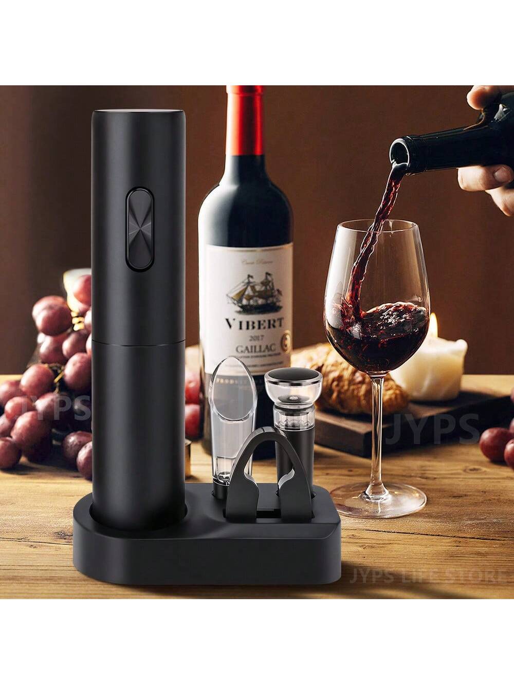 Automatic Electric Wine Opener Set with Foil Cutter - Perfect for Parties and Wine Lovers - Kitchen Accessories Gift