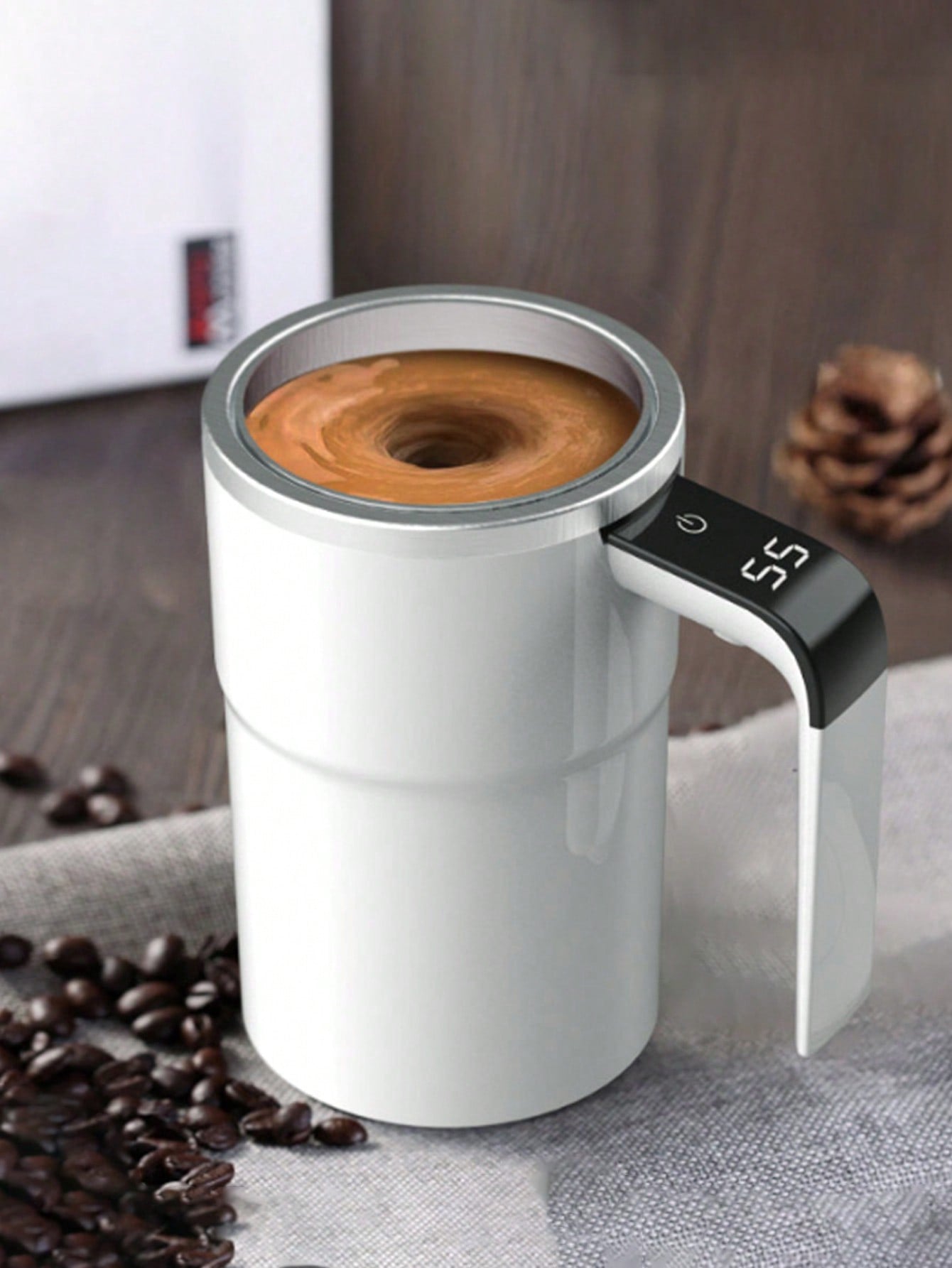 Smart Temperature Measurement & Magnetic Automatic Stirring Cup, Portable Electric Coffee Cup, Protein Powder Shaker Cu