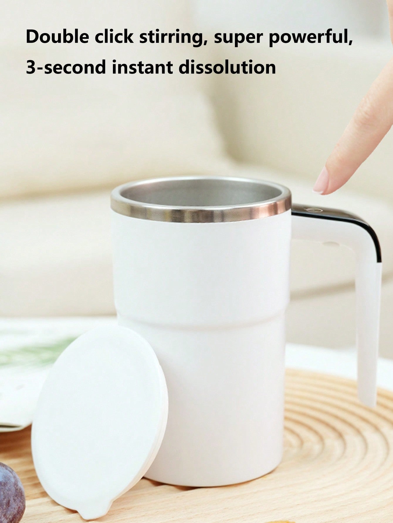 Smart Temperature Measurement & Magnetic Automatic Stirring Cup, Portable Electric Coffee Cup, Protein Powder Shaker Cu