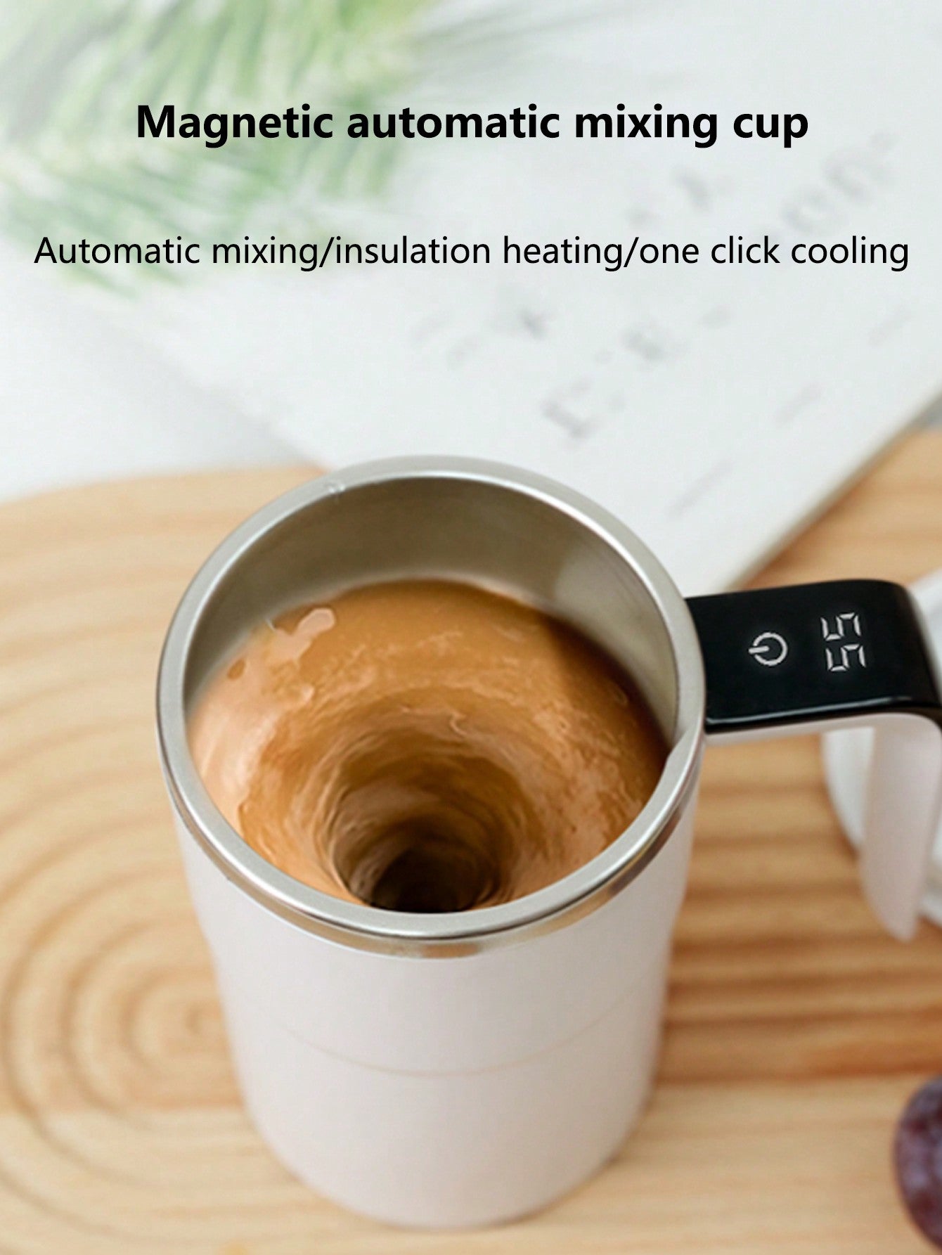 Smart Temperature Measurement & Magnetic Automatic Stirring Cup, Portable Electric Coffee Cup, Protein Powder Shaker Cu