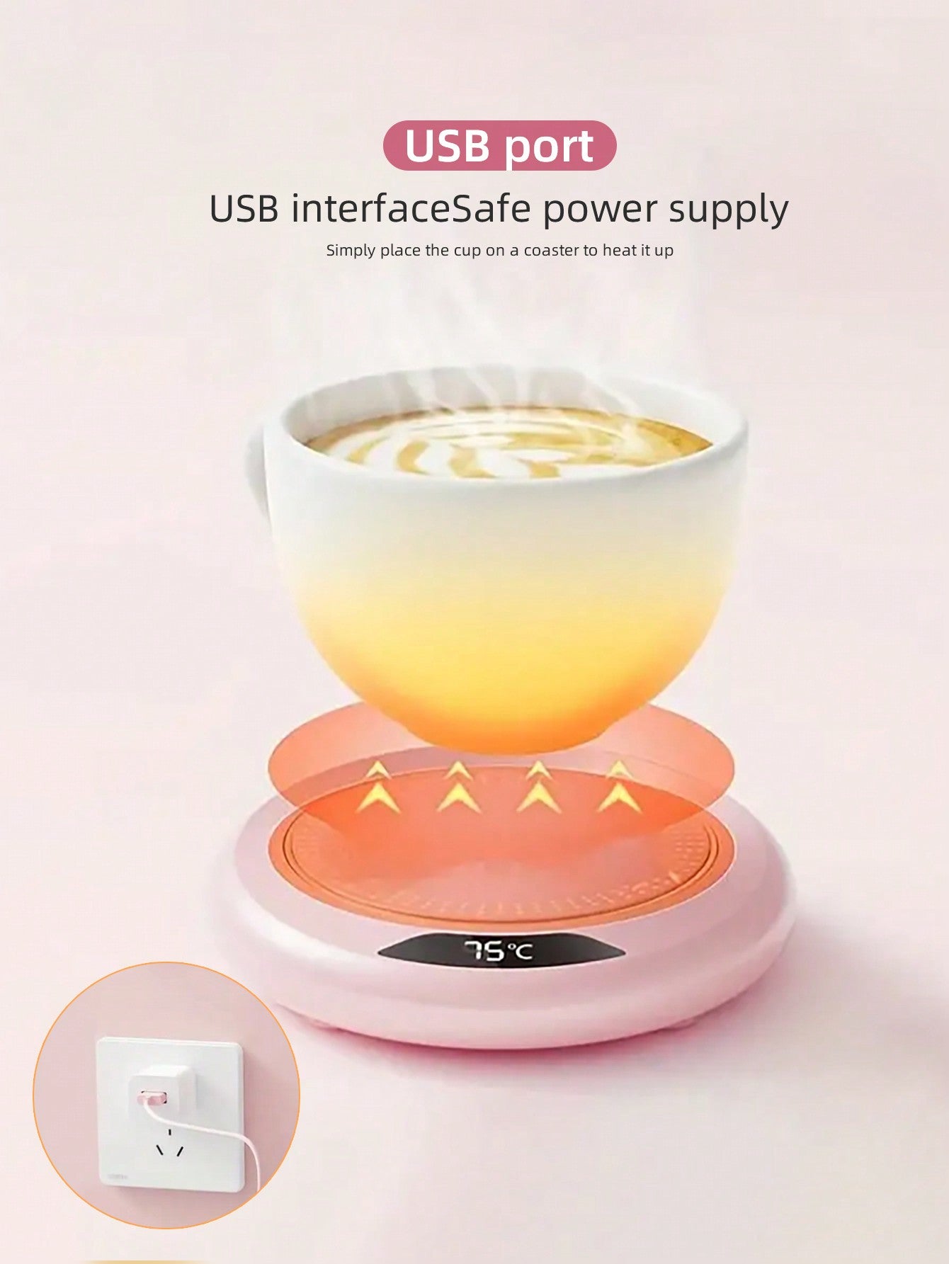 1pc 118mm Electric Coffee Cup Warmer, With 3 Temperature Settings, Usb Heating Pad, For Beverages, Milk, Tea And Hot Chocolate (cup Not Included)