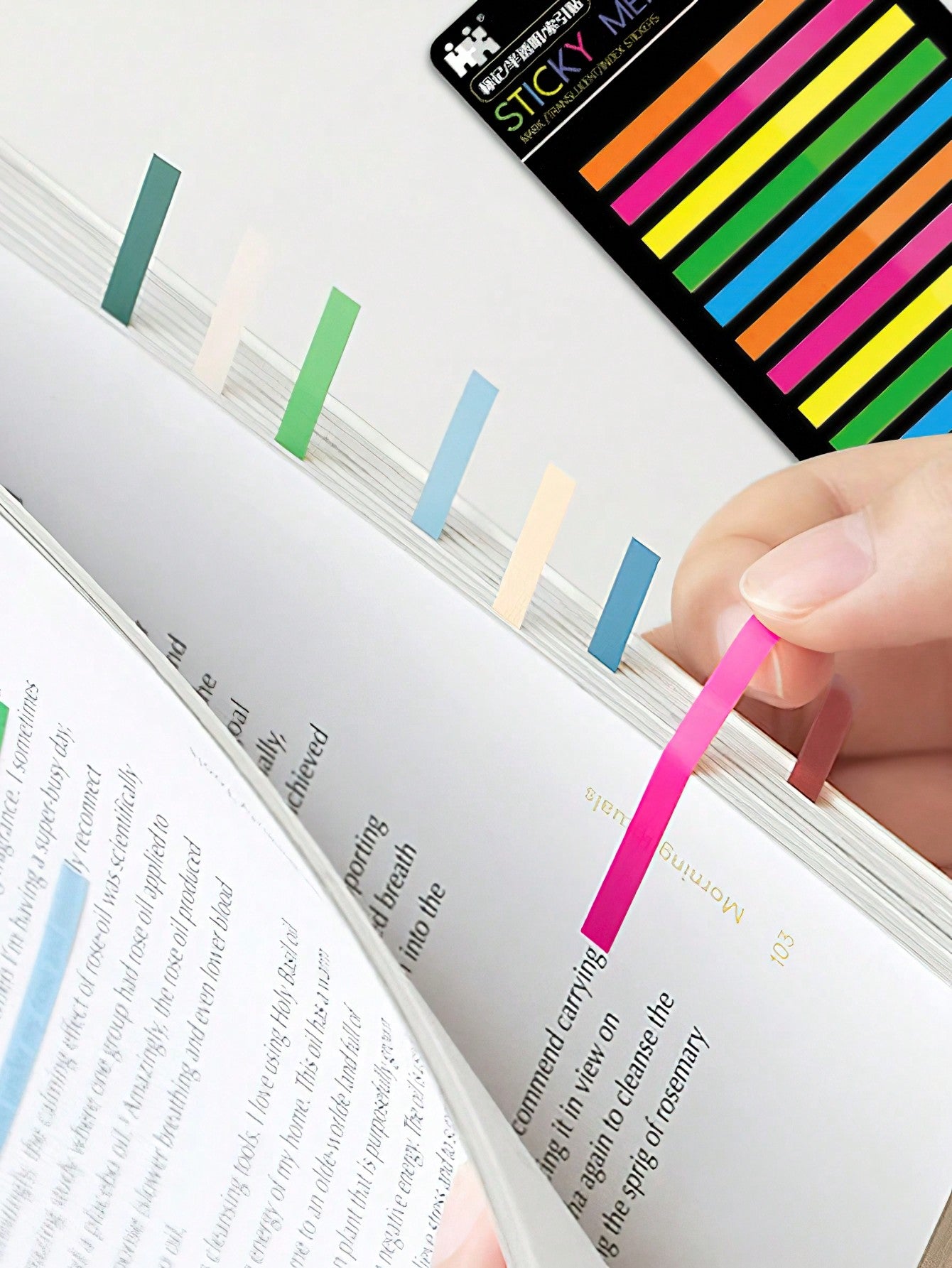 Translucent Index Sticks 300 Sheets Multi Colors Extra Slim Sticky Notes Memo Pad Self Adhesive Label Mark