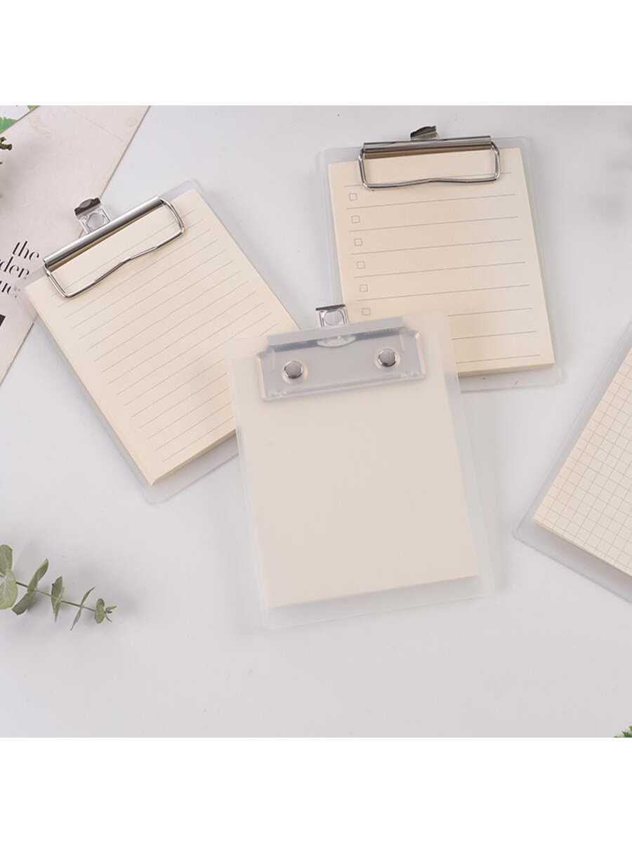 1pc Solid Color Memo Pad With Mini Clipboard, Simple Portable Multi-purpose Note Pad For Student, Office