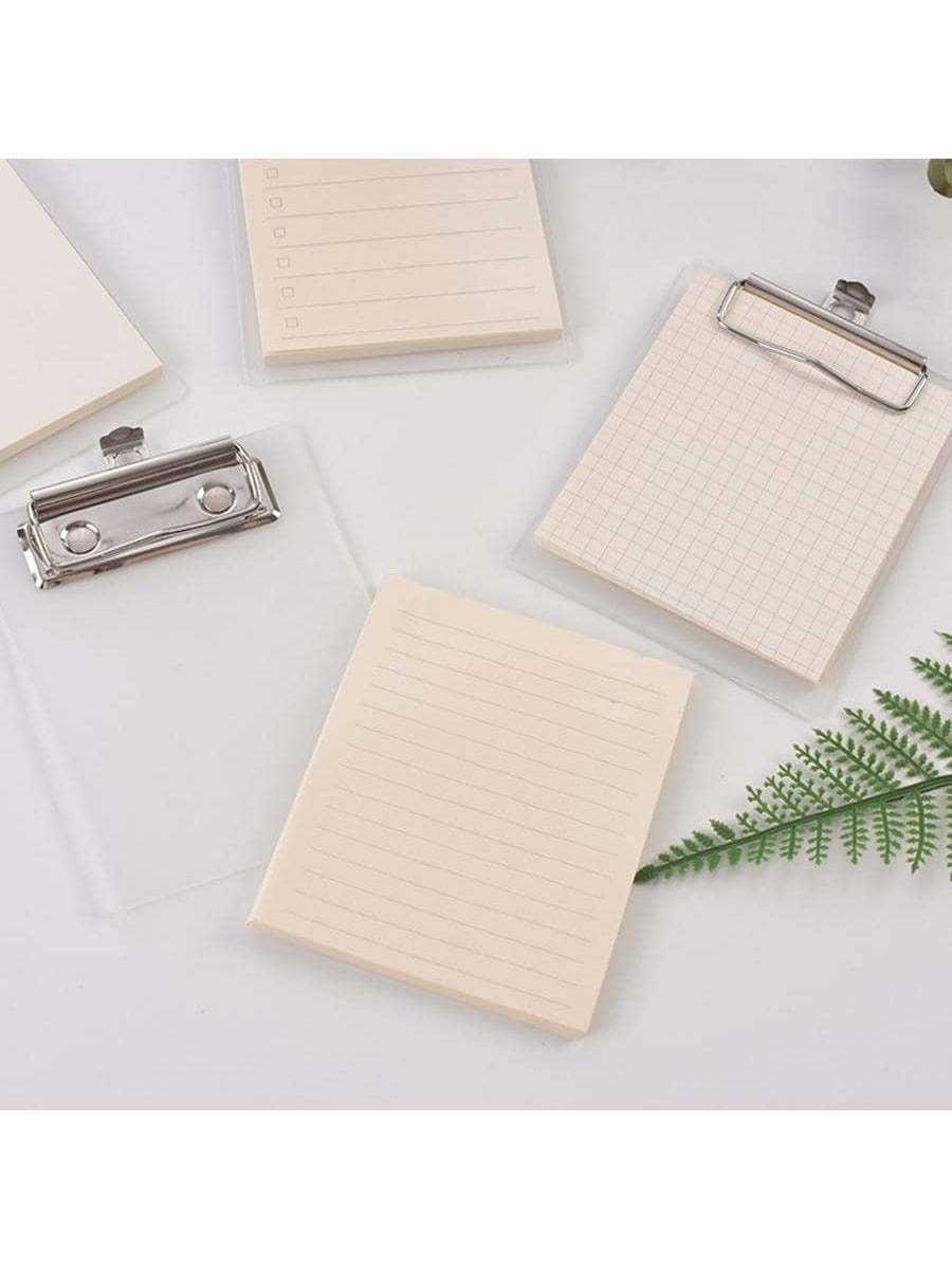 1pc Solid Color Memo Pad With Mini Clipboard, Simple Portable Multi-purpose Note Pad For Student, Office