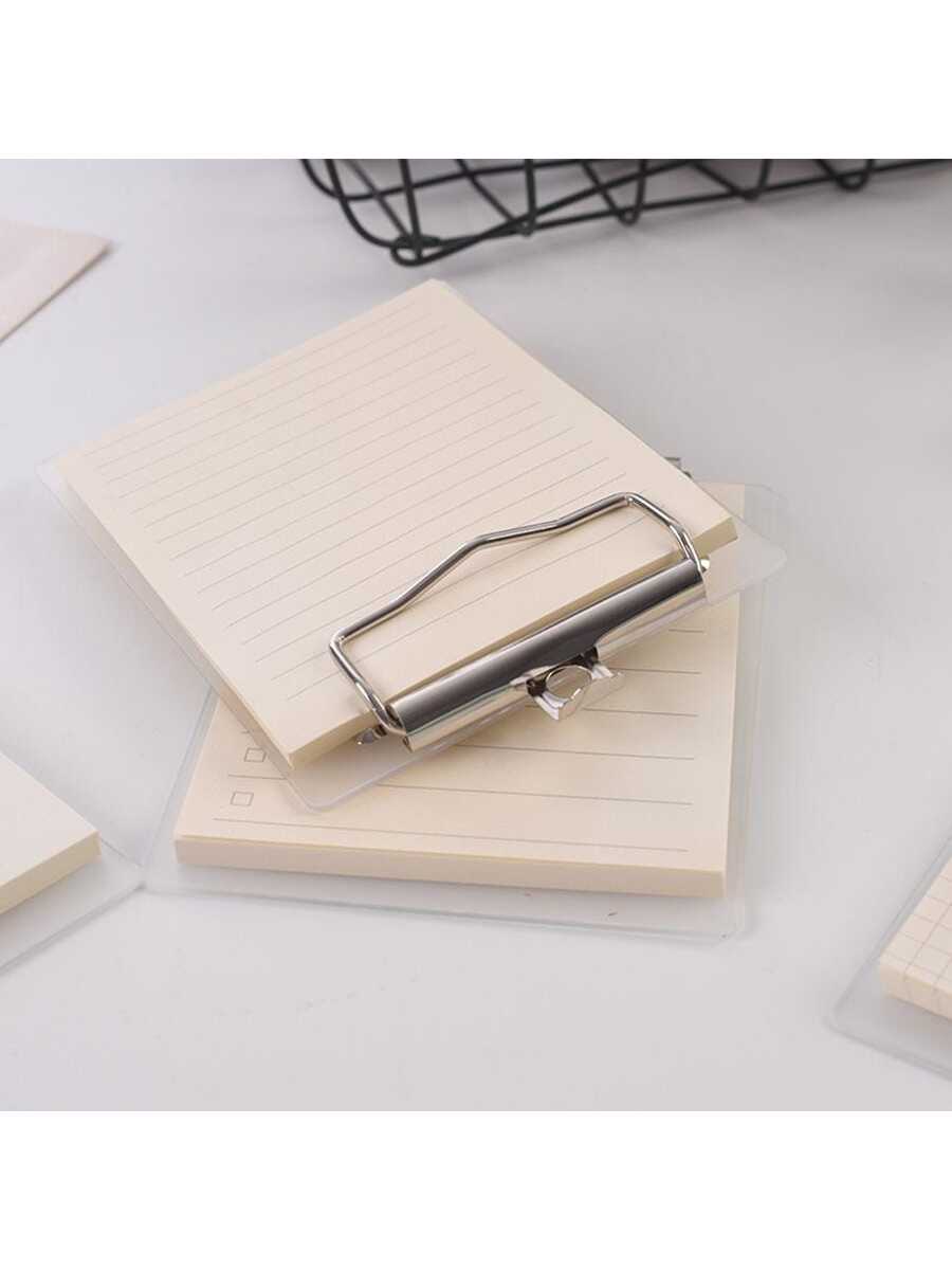 1pc Solid Color Memo Pad With Mini Clipboard, Simple Portable Multi-purpose Note Pad For Student, Office