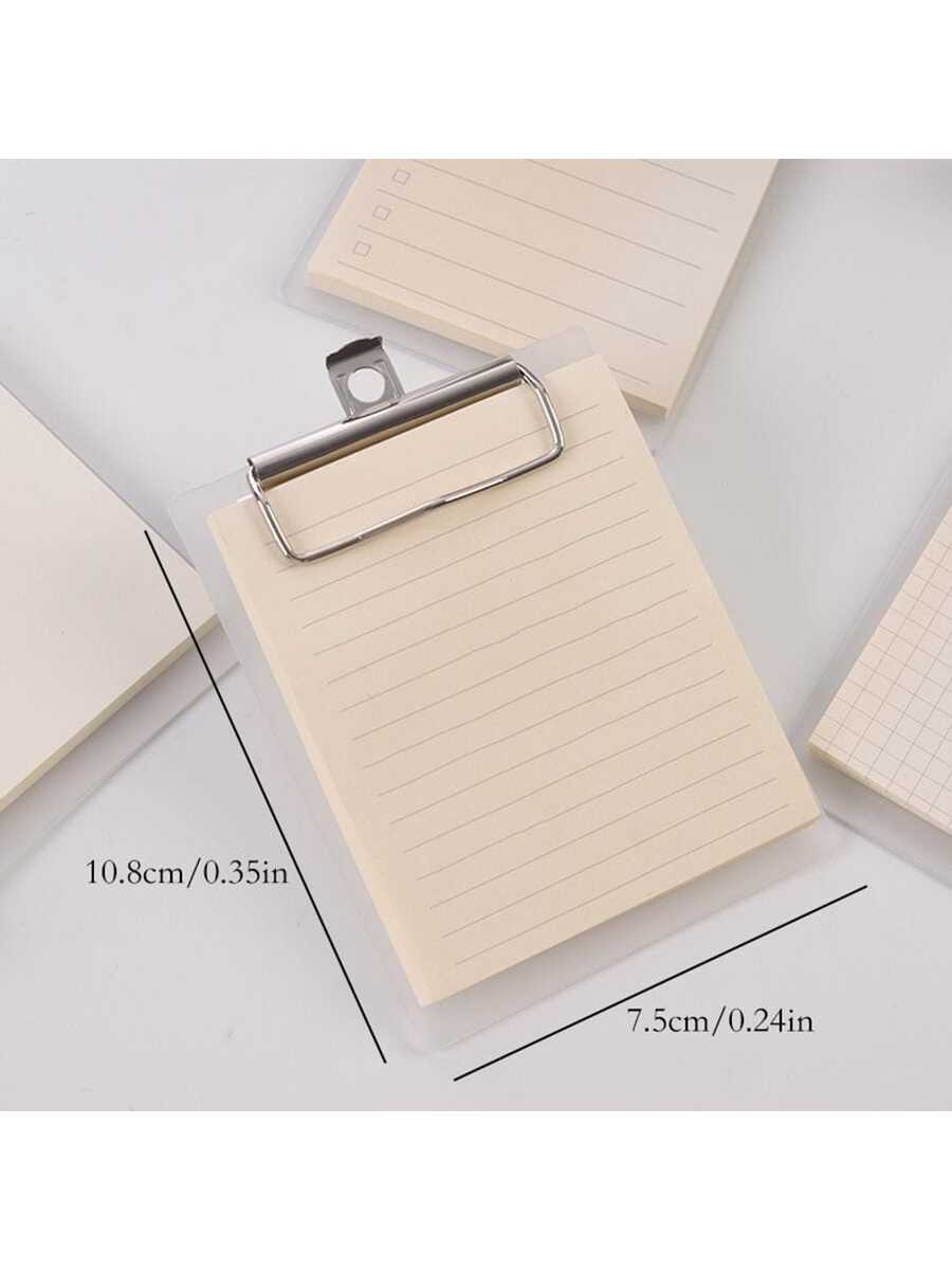 1pc Solid Color Memo Pad With Mini Clipboard, Simple Portable Multi-purpose Note Pad For Student, Office