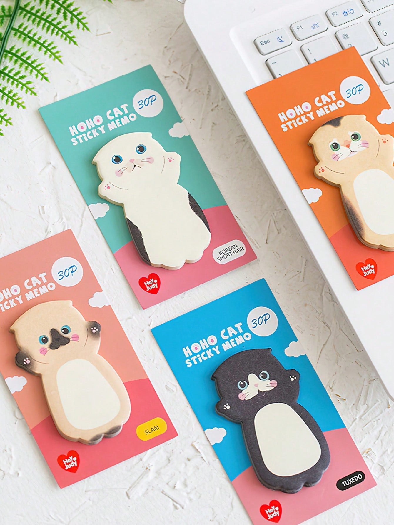 8pcs Cartoon Cat Memo Pad Set 30 Pages Marker It Sticky Notes Planner Stickers