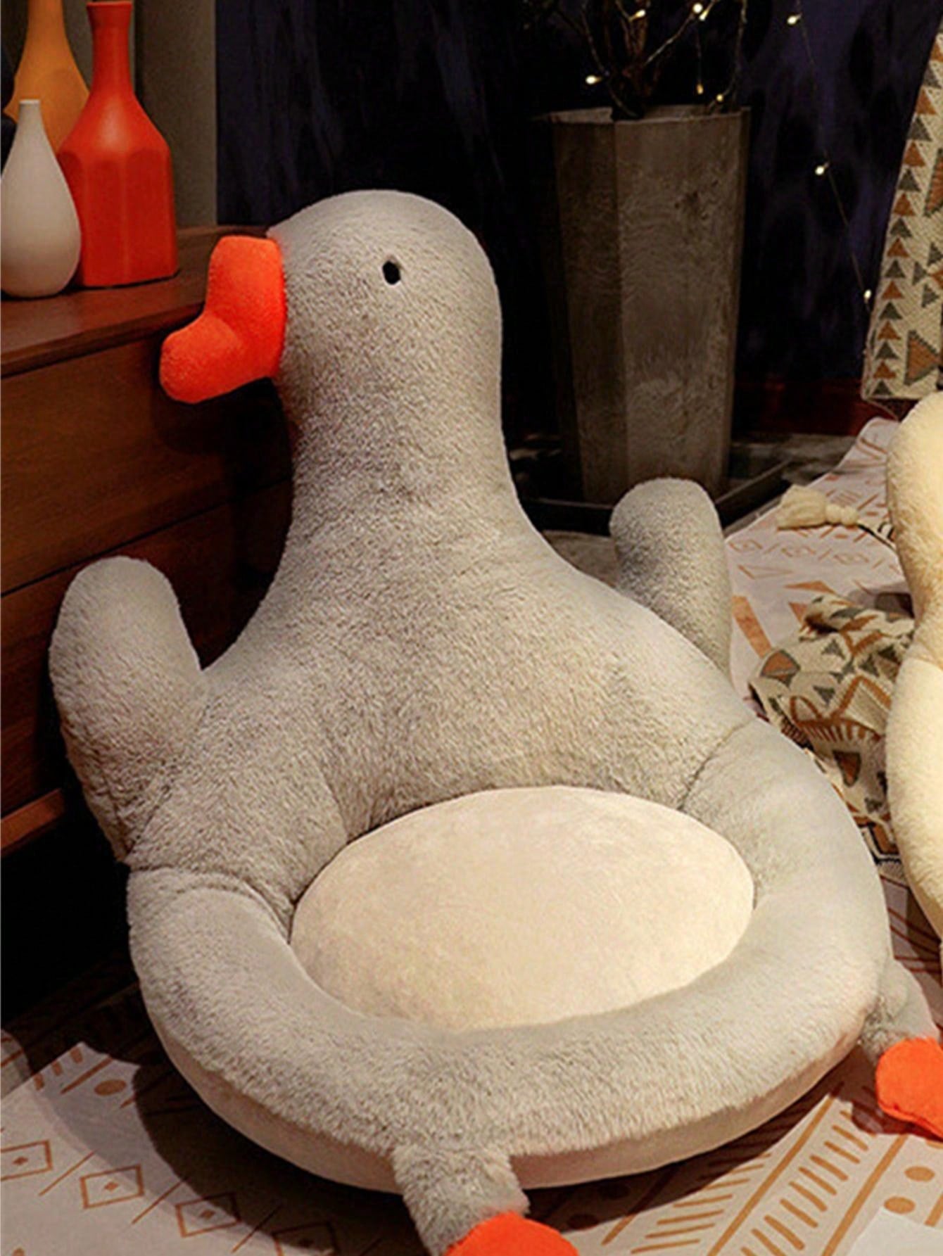 1pc Cute Goose Shaped Cushion For Office Chair Or Car Seat