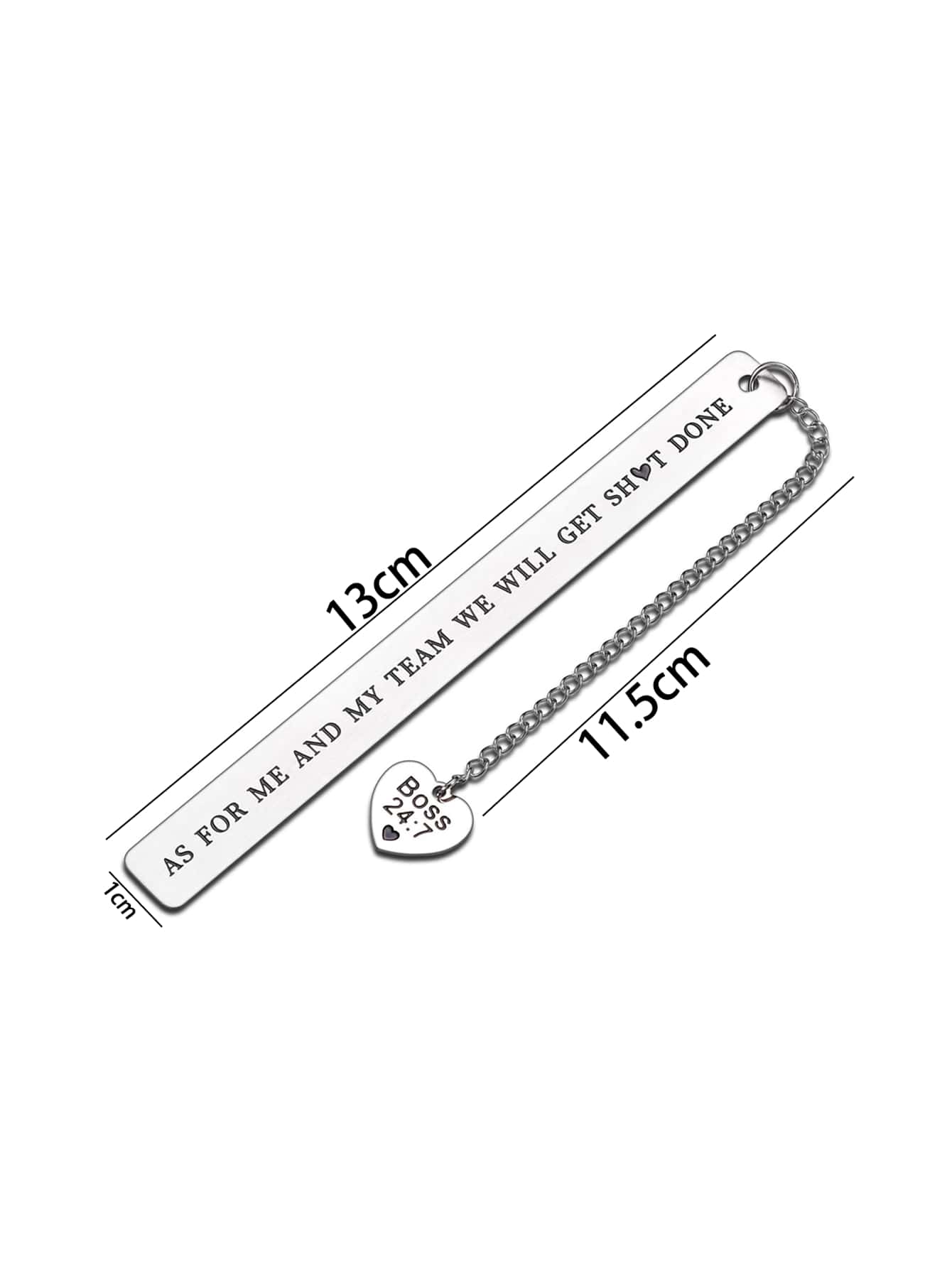 1pc Stainless Steel Bookmark With Silver Boss Pendant, For Colleagues, Bosses, Superiors