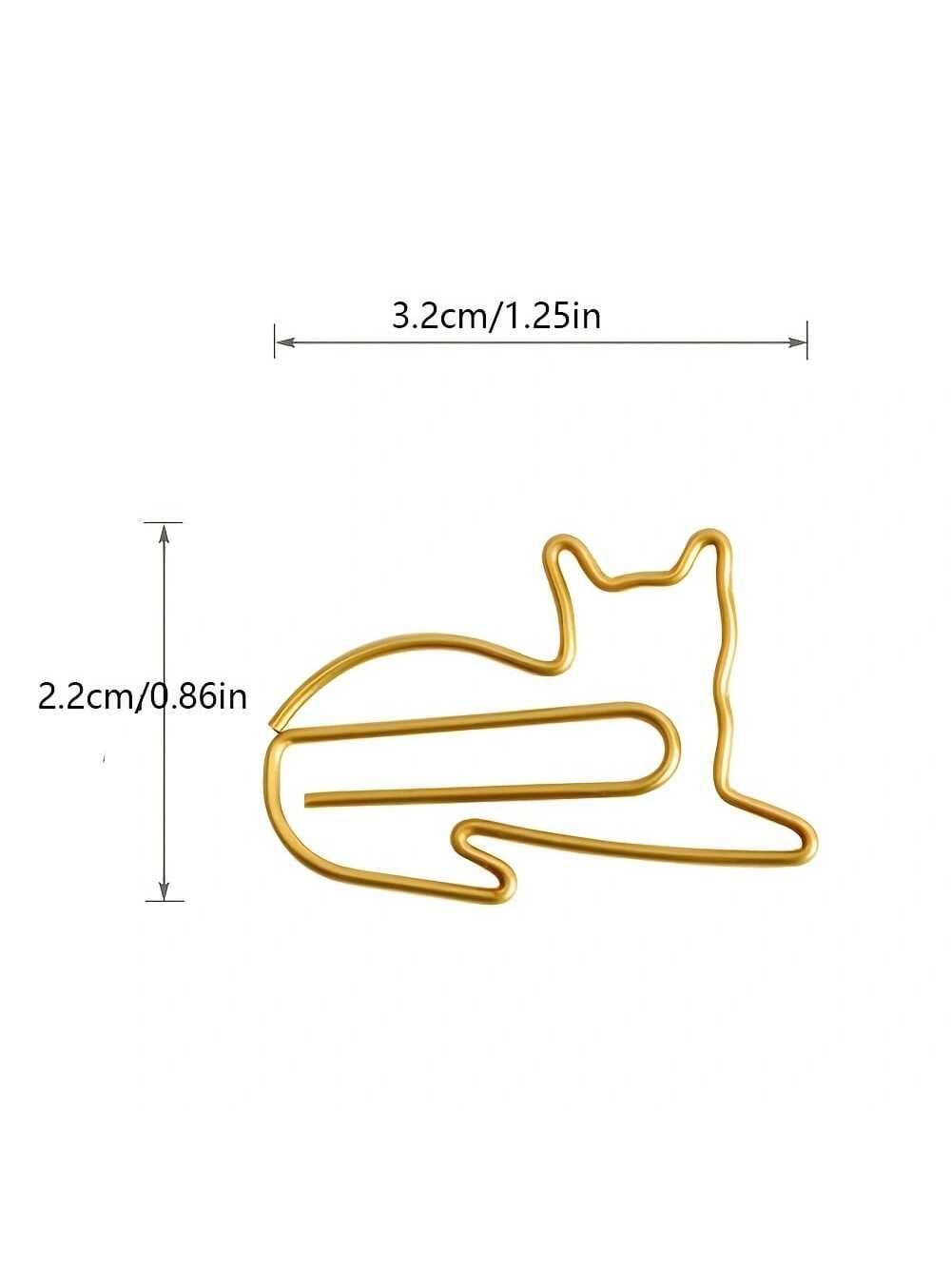 20pcs Mixed-color Creative Animal Shaped Paper Clips, Cute Cat Design