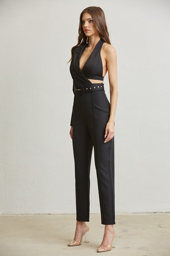 ONE-SHOULDER BLAZER JUMPSUIT SET