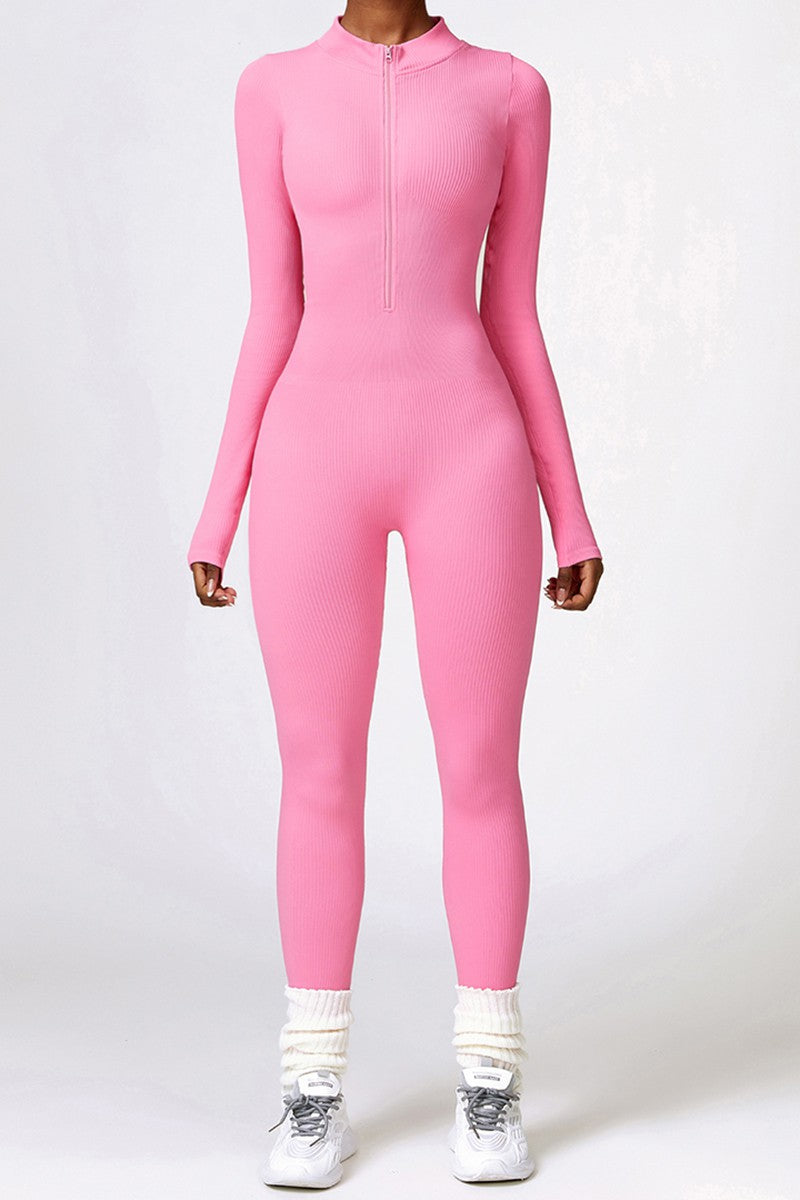 Winter skinny long-sleeved sports jumpsuit