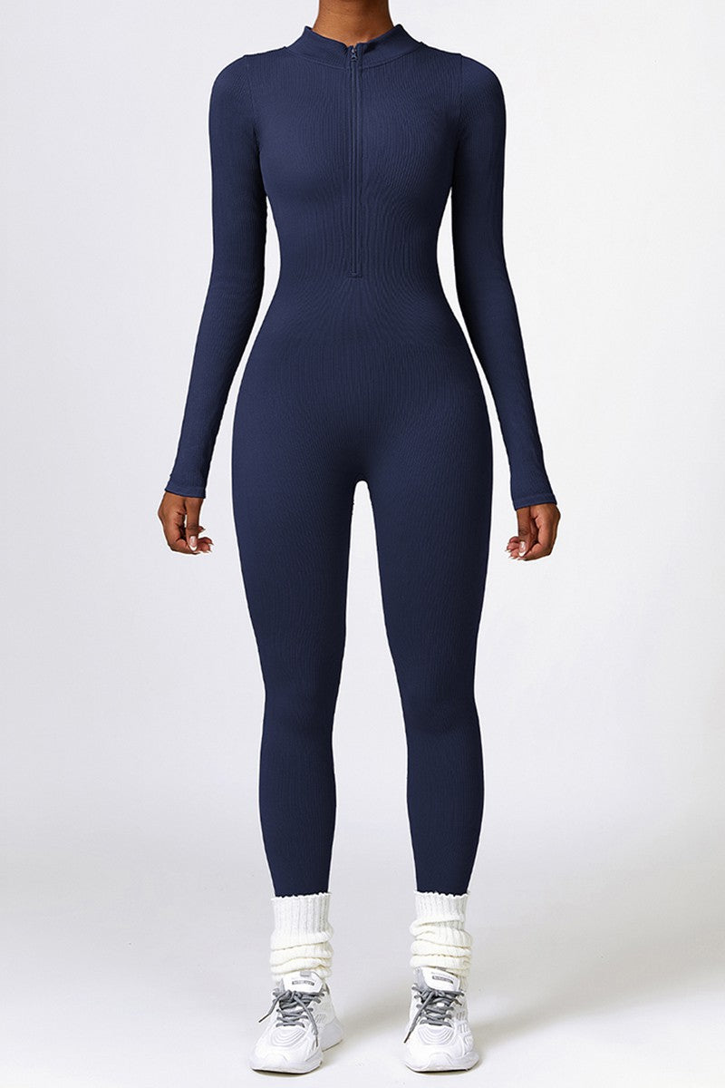 Winter skinny long-sleeved sports jumpsuit