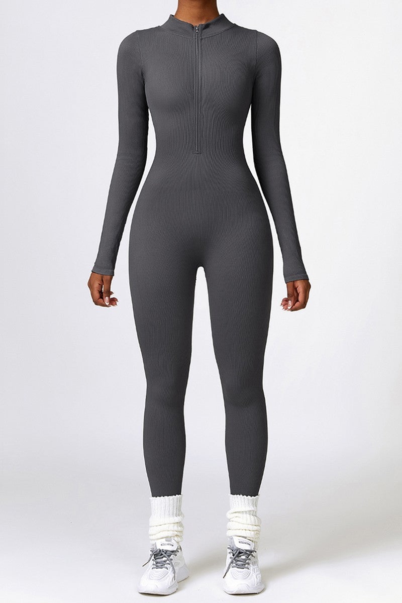 Winter skinny long-sleeved sports jumpsuit