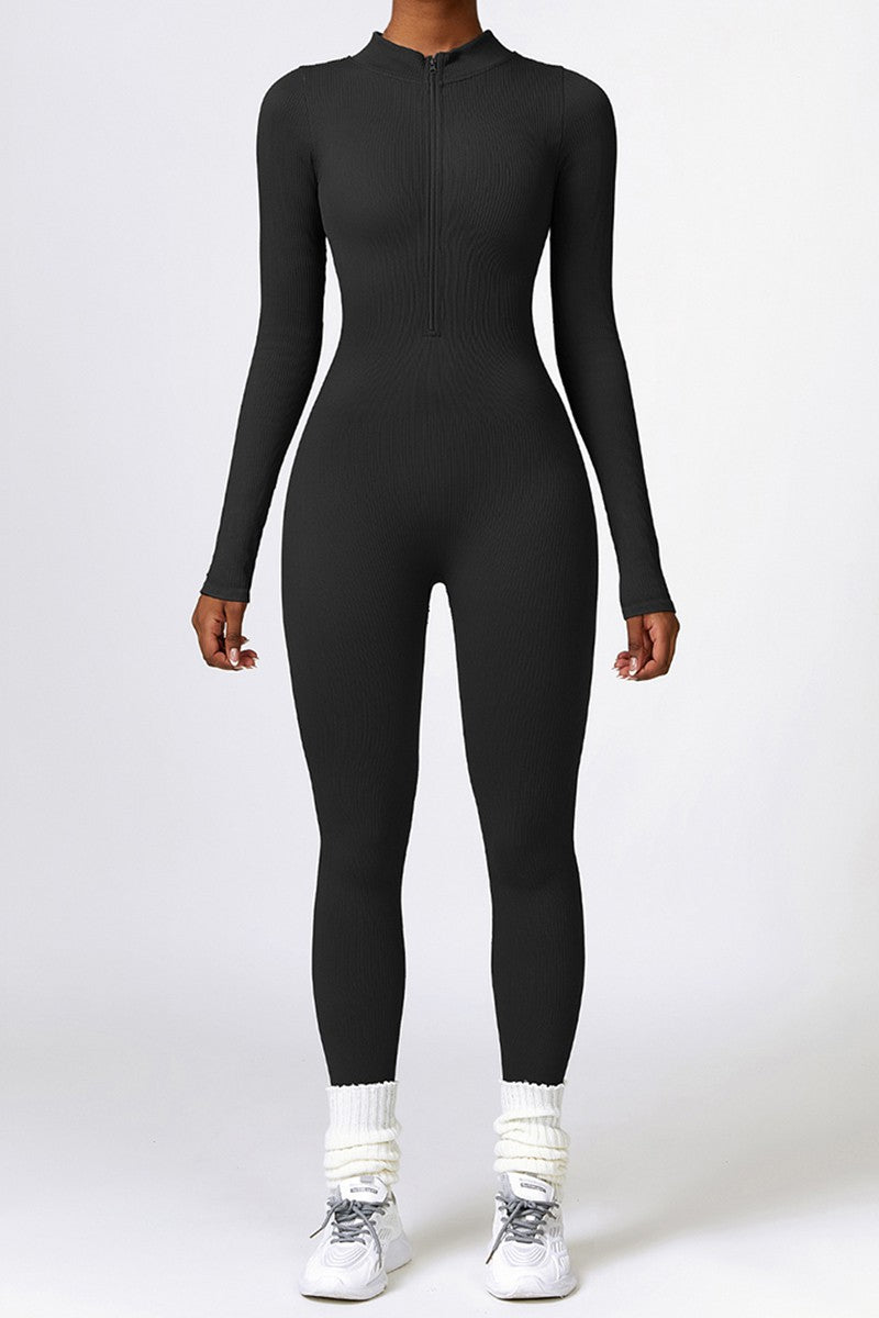 Winter skinny long-sleeved sports jumpsuit