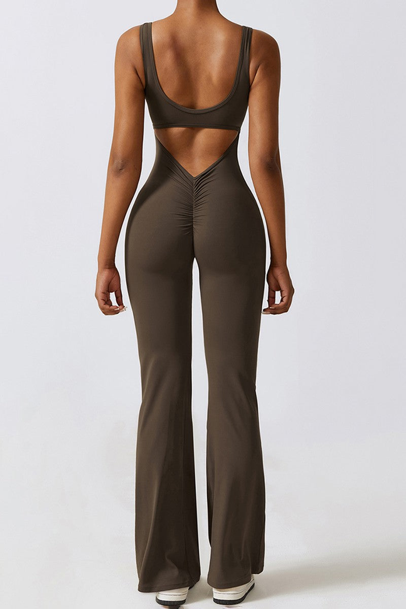 Buttock-lifted backless jumpsuit