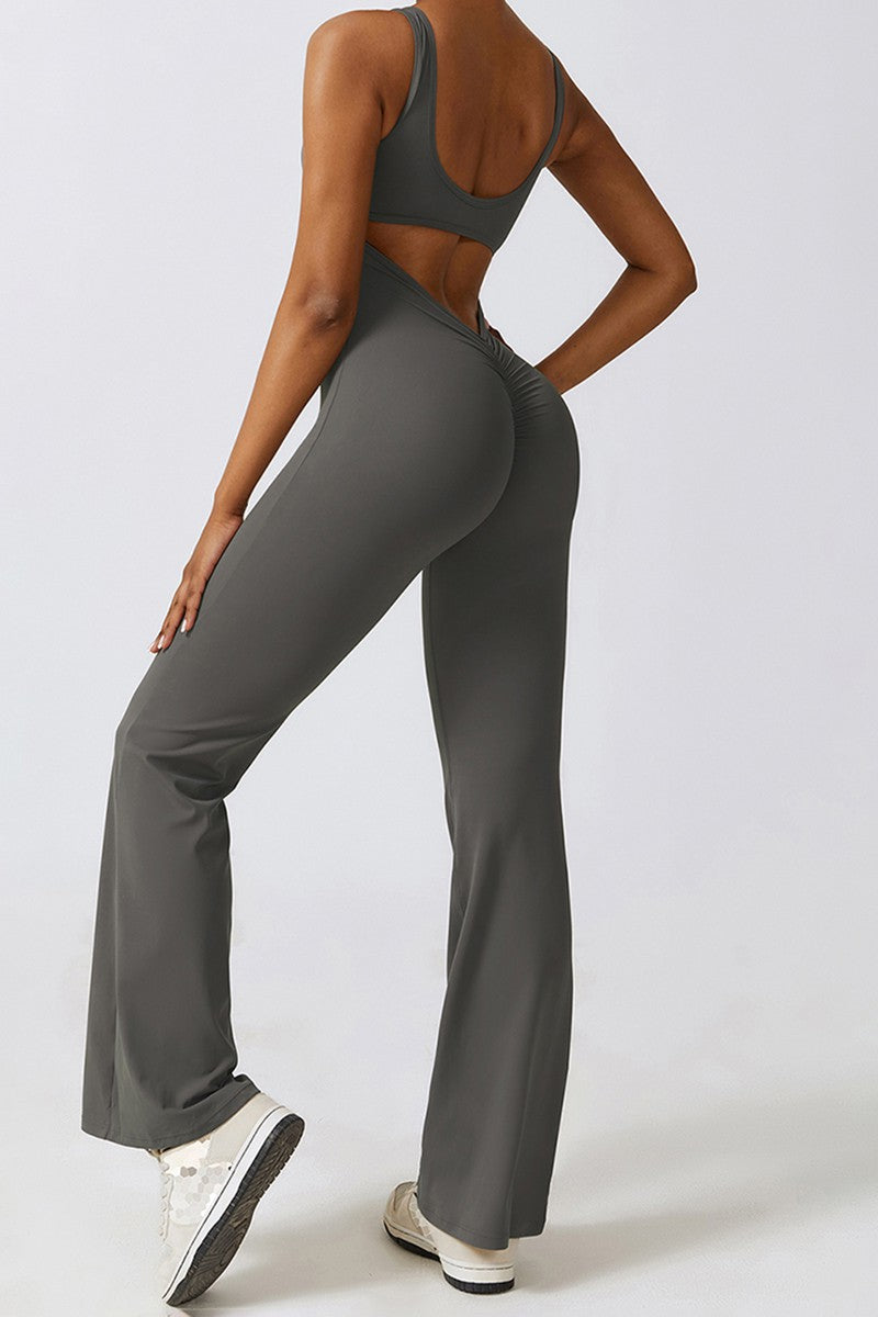 Buttock-lifted backless jumpsuit