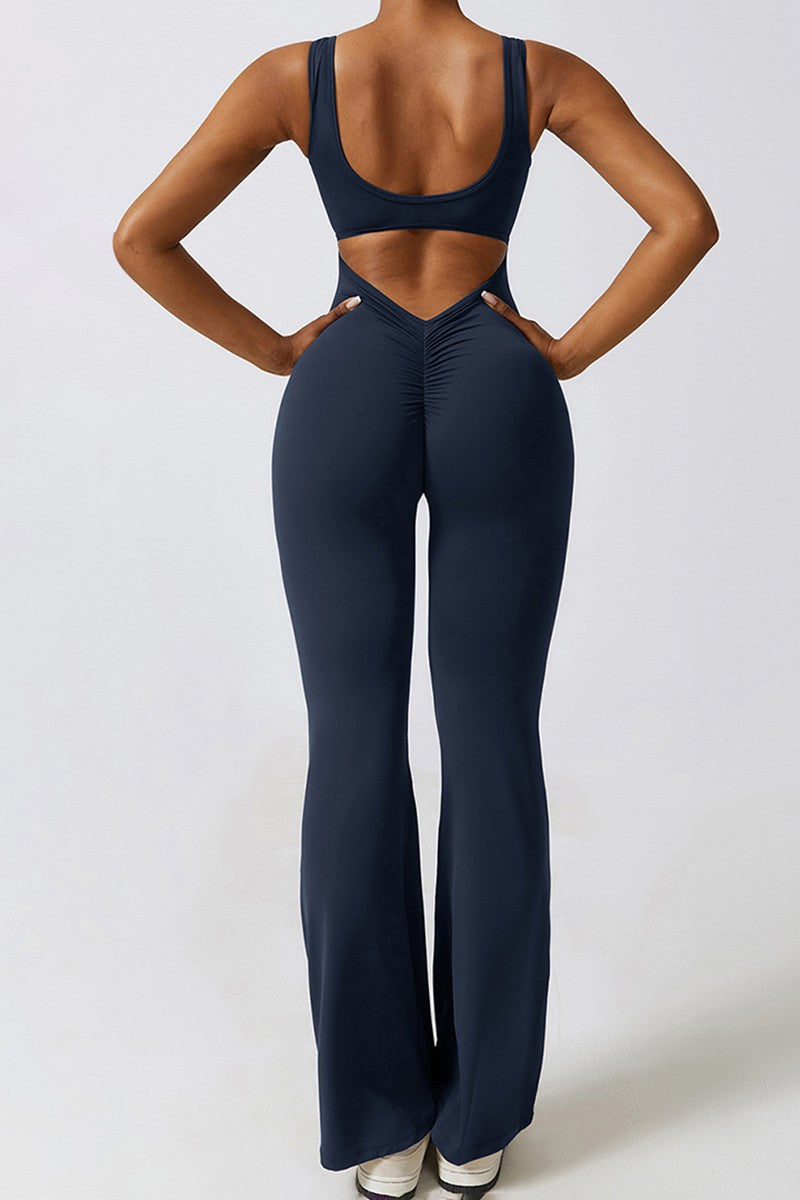 Buttock-lifted backless jumpsuit