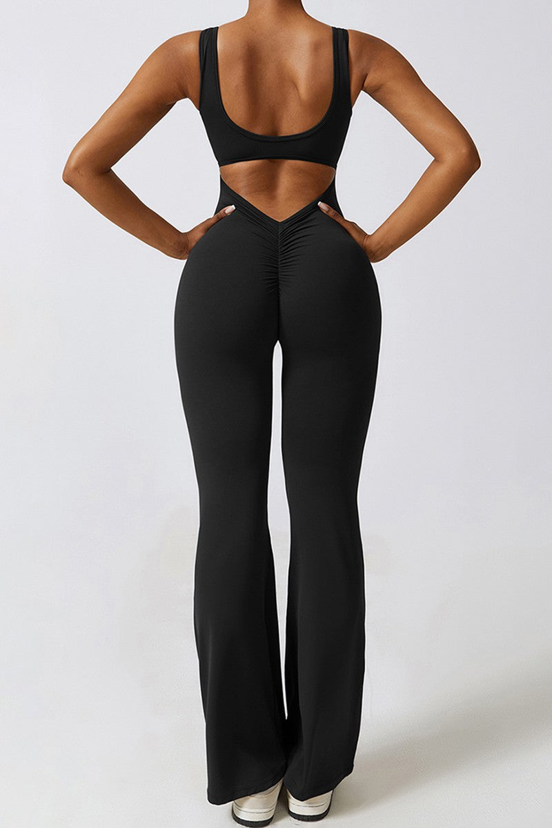 Buttock-lifted backless jumpsuit