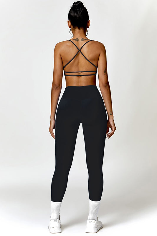 Triangle cup sports bra & leggings 2-piece set