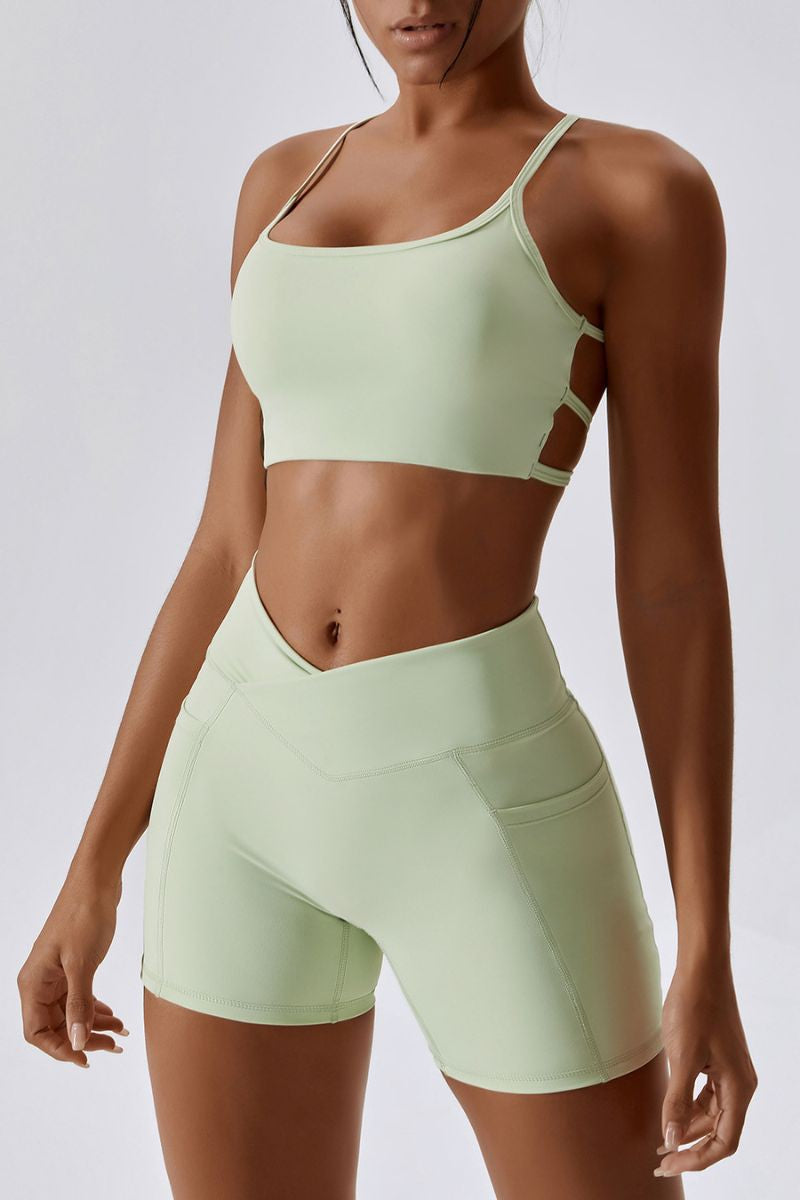 High-waisted yoga pants & bra two-piece set