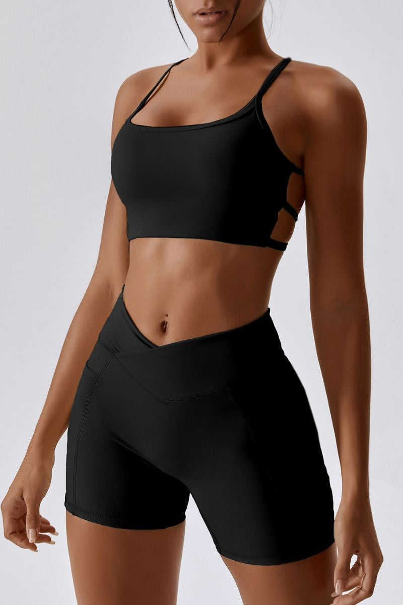 High-waisted yoga pants & bra two-piece set