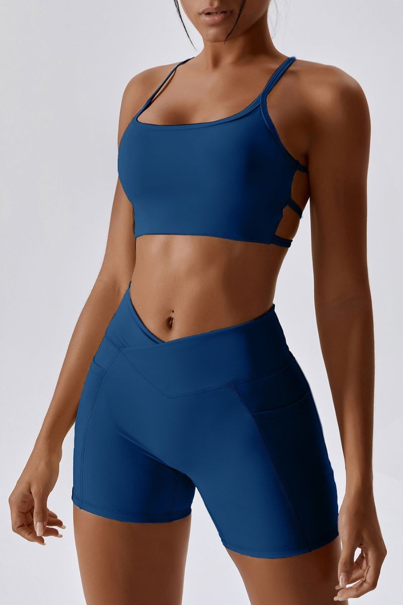 High-waisted yoga pants & bra two-piece set