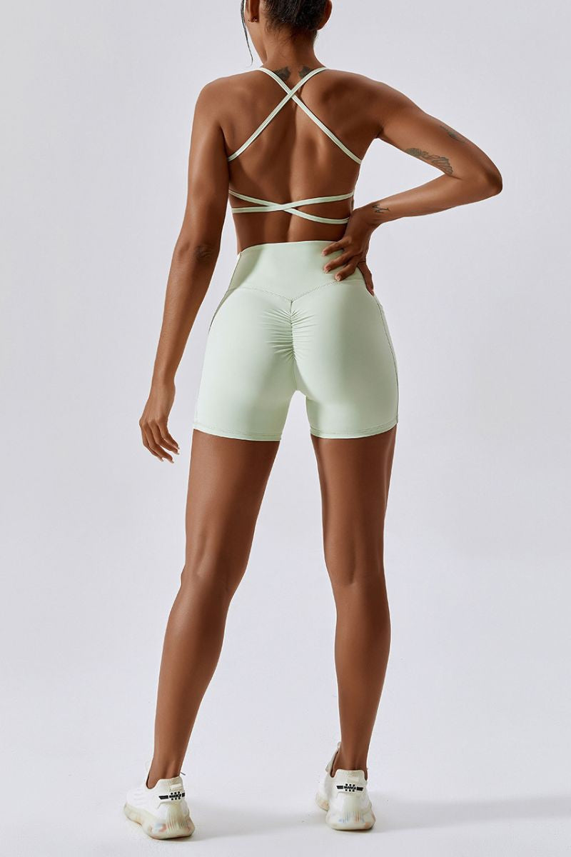 High-waisted yoga pants & bra two-piece set