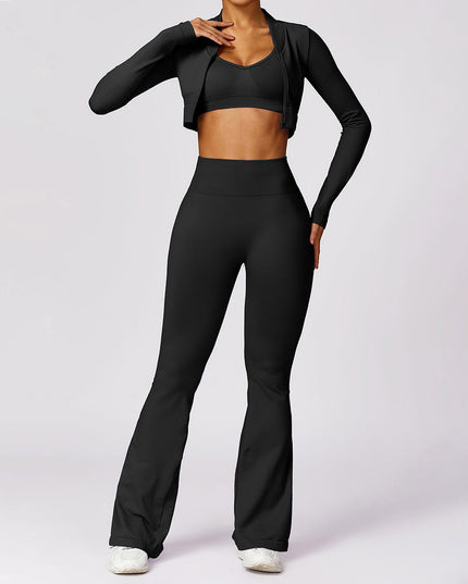 FITNESS SPORTS TOPS & PANTS & BRA 3 PIECE SETS