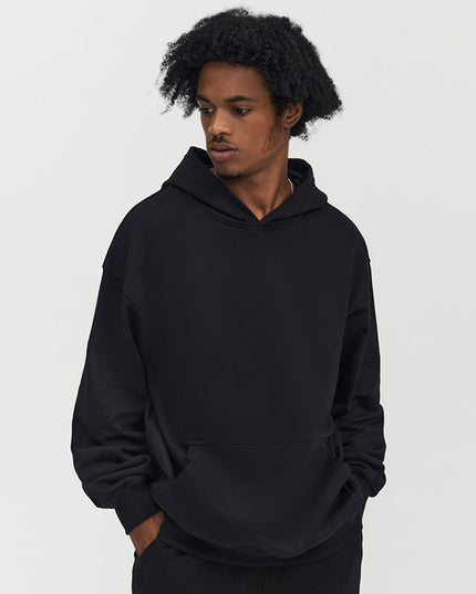 THICKENED SOLID COLOR HOODED SWEATSHIRT