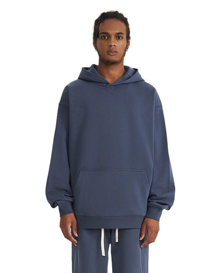 THICKENED SOLID COLOR HOODED SWEATSHIRT