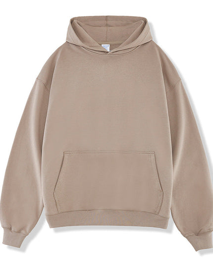 THICKENED SOLID COLOR HOODED SWEATSHIRT