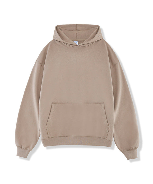 THICKENED SOLID COLOR HOODED SWEATSHIRT