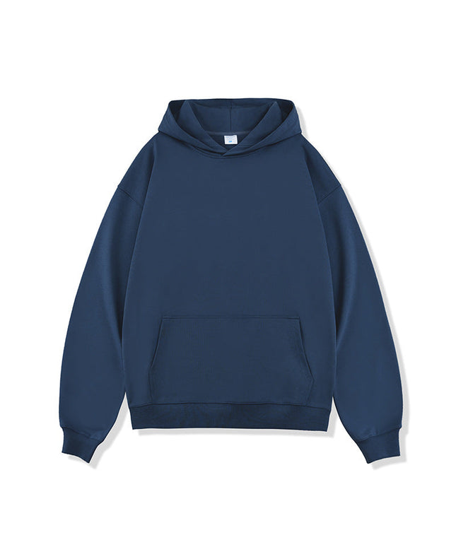 THICKENED SOLID COLOR HOODED SWEATSHIRT