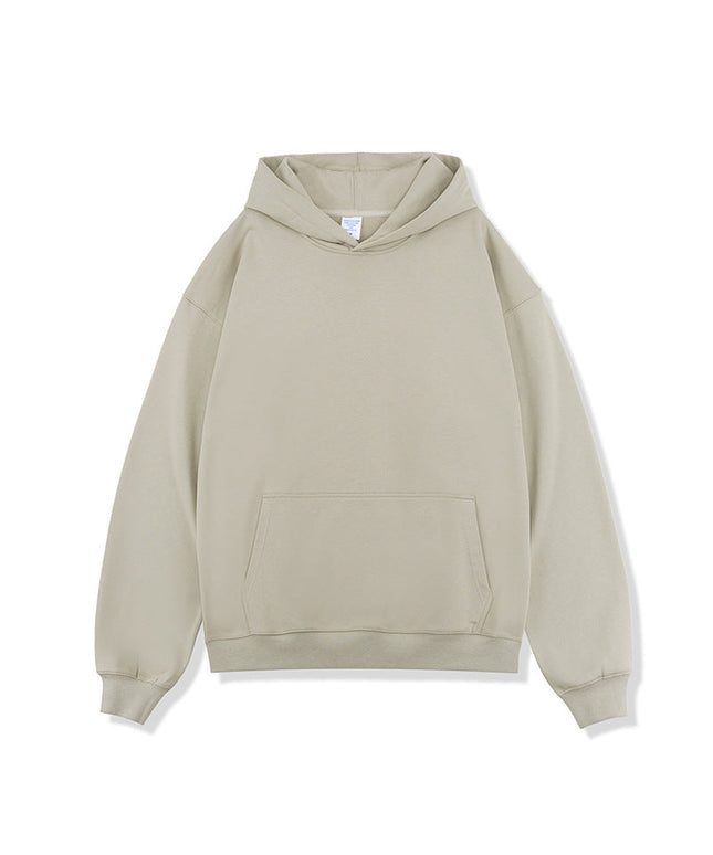 THICKENED SOLID COLOR HOODED SWEATSHIRT