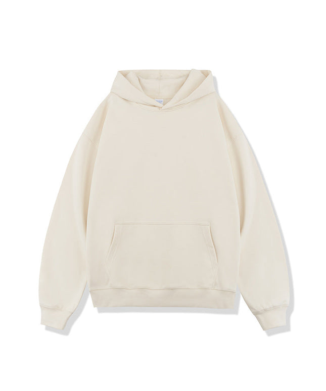 THICKENED SOLID COLOR HOODED SWEATSHIRT