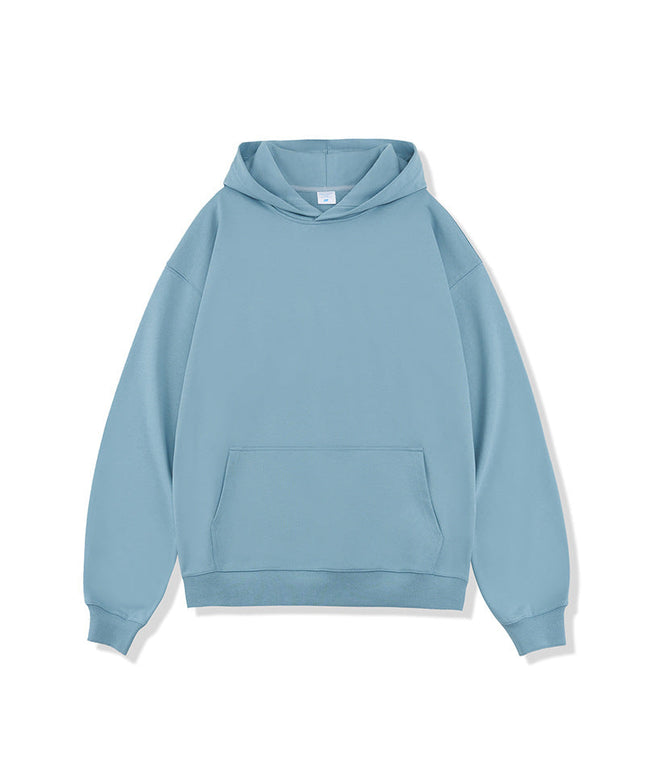 THICKENED SOLID COLOR HOODED SWEATSHIRT