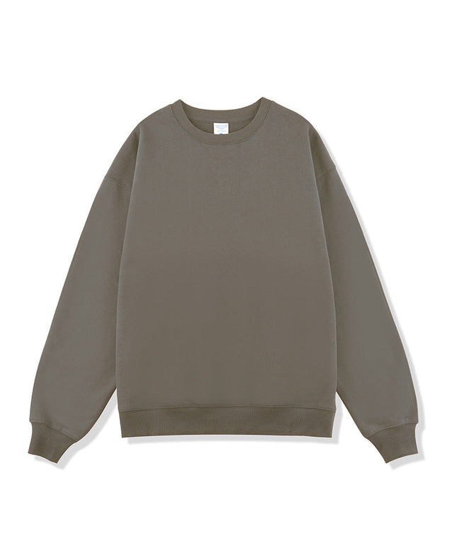 SOLID COLOR VELVET CREW NECK SWEATSHIRT
