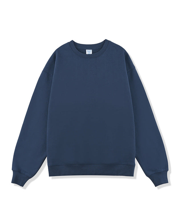 SOLID COLOR VELVET CREW NECK SWEATSHIRT