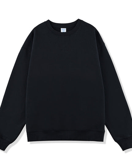 SOLID COLOR VELVET CREW NECK SWEATSHIRT