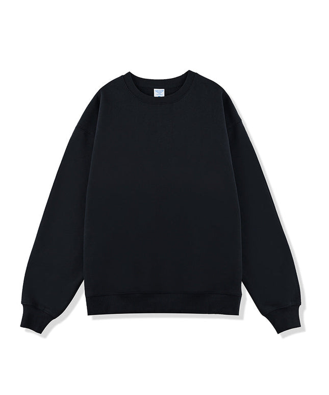 SOLID COLOR VELVET CREW NECK SWEATSHIRT